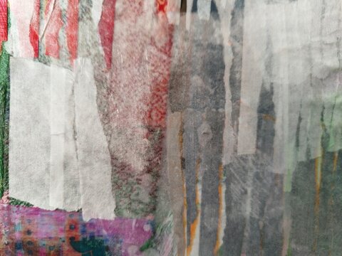 Red Orange Abstract Collage Fragment Paint Layer Texture Background Design