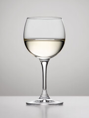 Fototapeta premium Tall White Wine Glass Template Classic Narrow Bowl