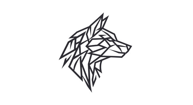Geometric Wolf Head: A captivating and modern geometric illustration of a wolf head. The minimalist design evokes a sense of both the wild and the abstract.