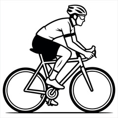 Naklejka premium Cyclist riding a road bike during a sunny day with copy space for sport promotion