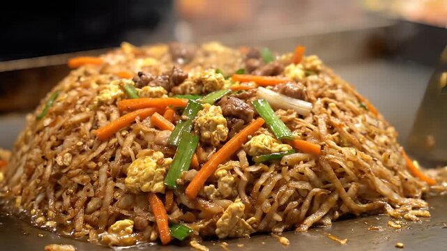 Delicious Fried Rice Being Prepared with Fresh Ingredients.