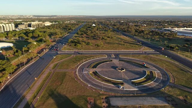 Pra&ccedil;a do Cruzeiro, in Bras&iacute;lia, marks the site of the first mass celebrated in the future Brazilian capital in 1957 - Bras&iacute;lia, Distrito Federal, Brazil