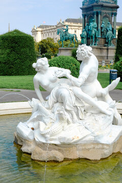 Classical fountain sculpture in Vienna&rsquo;s Museum Quarter