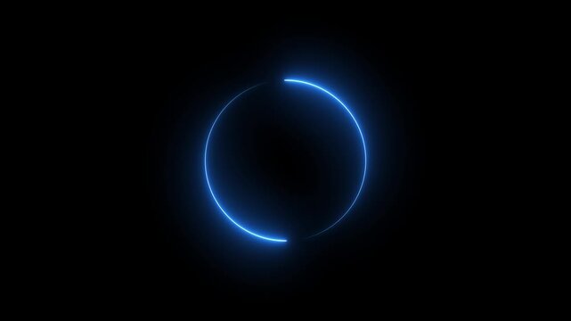 Glowing Blue Circle Neon Light Animation Technology Background futuristic