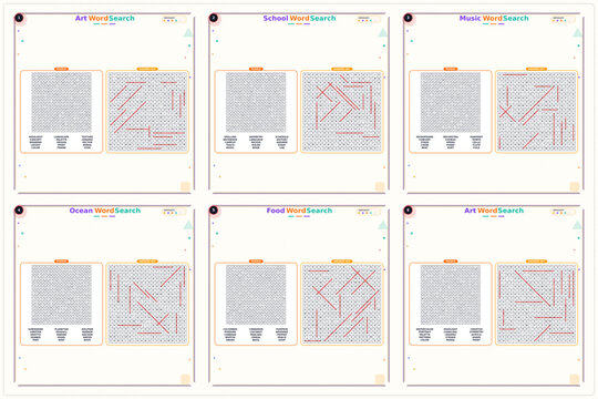 Learning activity worksheets for tracing and pattern recognition  