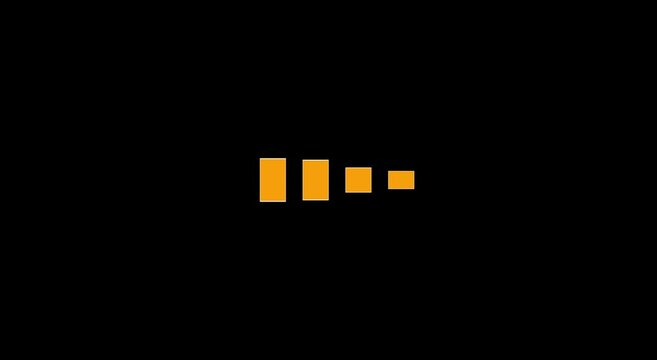 Digital audio equalizer bars pulsing animation on animation black background