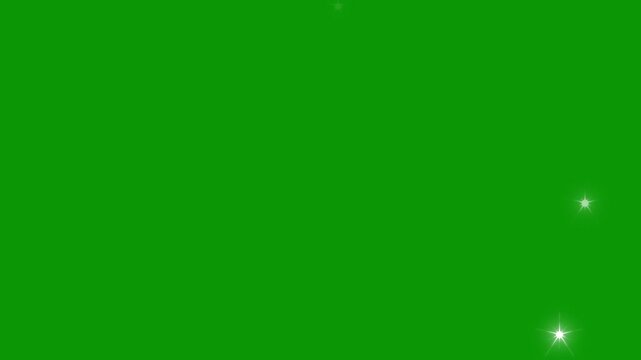 Twinkle light stars sparkling, Star twinkling for festive holiday event, sparkling stars animation, flat vector doodle sparkle, glowing light trails, 2d shining twinkle effect on green screen. 4k