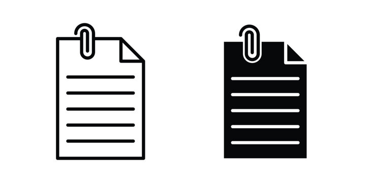 Attach document icon or symbol for web and mobile