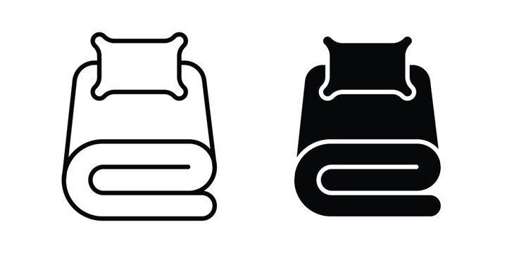 Bed linen icon or symbol for web and mobileaging design Vector illustrationsn with pillows icon or symbol for web and mobile