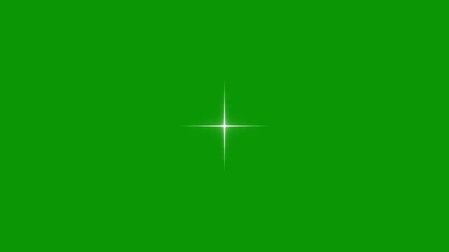 Fairy twinkle stars on green screen, falling sparkling bright stars, star twinkling for festive holiday event, magical glowing doodle star particles sparkle and twinkle animation on black background.