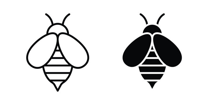 Bee icon or symbol for web and mobile