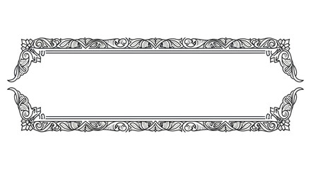 Ornate Vintage Frame with Floral Swirls and Empty Space for Text © Stephanie
