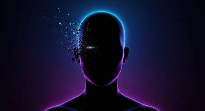 Mysterious Silhouette: A striking silhouette of a person, framed by an ethereal glow. Capturing a sense of enigma, transformation, and the depths of human consciousness.