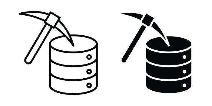Data mining icon or symbol for web and mobile