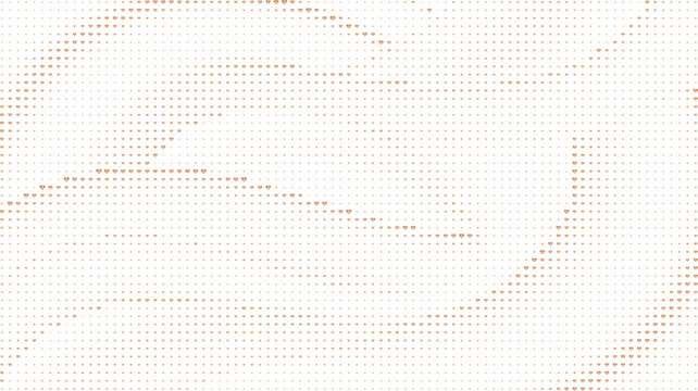 Copper Heart Halftone Pattern White Background, Bronze Heart Abstract Texture Background