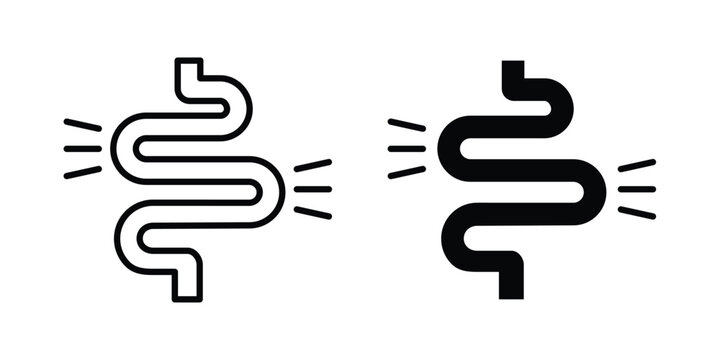 Gut constipation icon or symbol for web and mobile