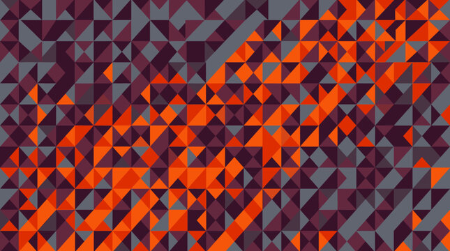 Geometric Abstract Background with Orange and Purple Triangles