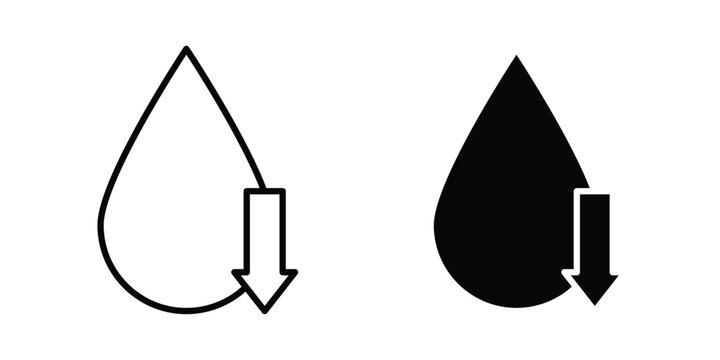 Low water level icon or symbol for web and mobile