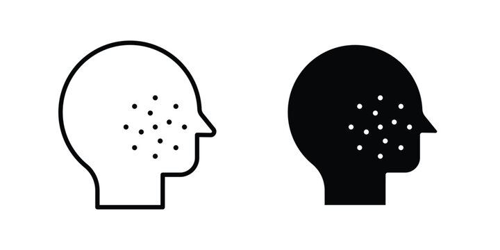 Man acne on face icon or symbol for web and mobile