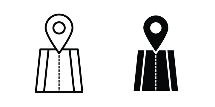 Navigation road trip icon or symbol for web and mobile