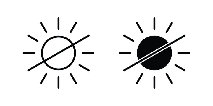 No sun icon or symbol for web and mobile