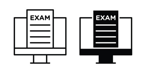Online exam test icon or symbol for web and mobile © Surya