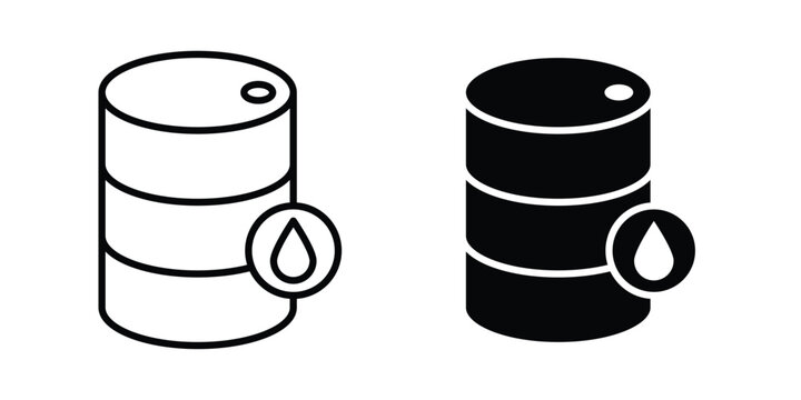 Oil drum container icon or symbol for web and mobile