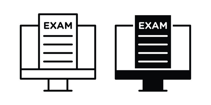 Online exam test icon or symbol for web and mobile