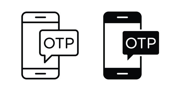 Otp sms icon or symbol for web and mobile