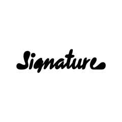 Fototapeta premium Handwritten Signature in Black Ink on White Background Minimalist Style