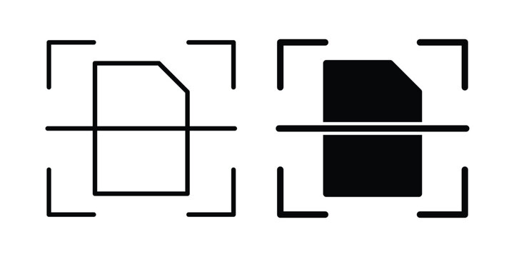 Scan documents icon or symbol for web and mobile