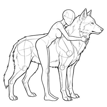 Rider Leaning on Wolf Neck Side View