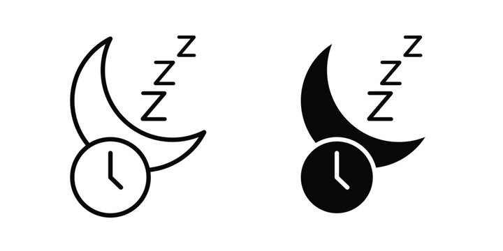 Sleeping time icon or symbol for web and mobile