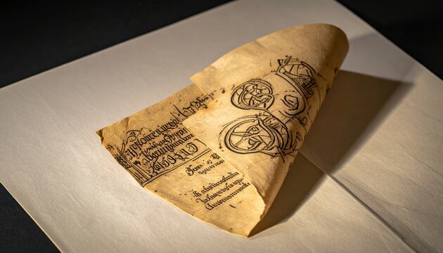 Intricate Celtic knotwork and Ogham script adorning an ancient vellum manuscript page
