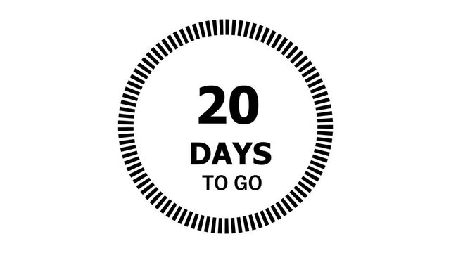 Minimalist "Days To Go" Countdown Clock on White Background.