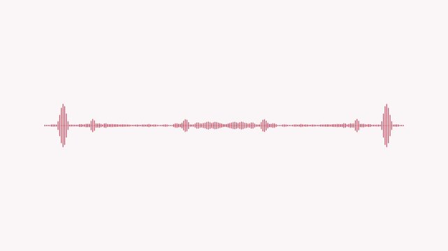 Abstract audio frequency waveform animation on white background, minimal music sound wave icon animation.....