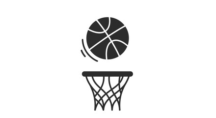 Slam Dunk Moment: A dynamic illustration captures the essence of basketball with the ball soaring towards the hoop, ready for a winning shot! © Dicky