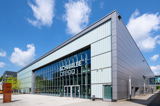 Gummersbach, Germany - May 9, 2026: Schwalbe arena, a multifunction hall and homestead of the VFL Gummersbach, one of the most successful team-handball club ever.