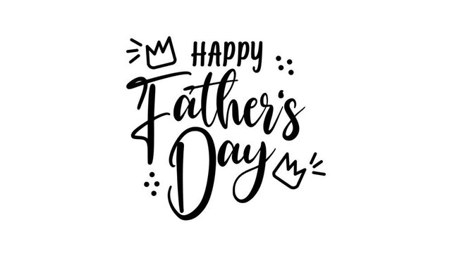 Happy father's day text animation, suitable for greeting cards, social media posts, and newsletters.