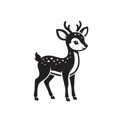 Fototapeta premium Cute Baby Deer Silhouette Vector Illustration Design