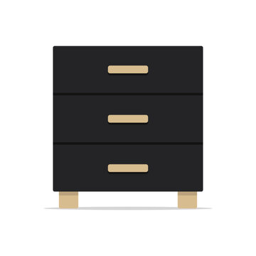 Nightstand with shelves icon. Colored silhouette. Front view. Vector simple flat graphic illustration. Isolated object on a white background.