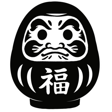 Japanese Daruma Doll Silhouette Illustration 