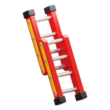 fire fighter ladders 3d icon illustration