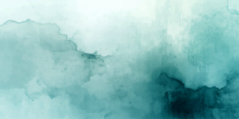 Abstract blue watercolor background with a vintage ice texture and light clouds painting a nature pattern of frozen winter air © alllluuuu