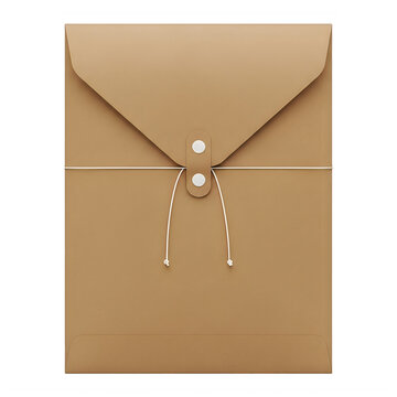 Classic brown kraft paper envelope with string and button closure