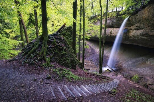 Wissengubel waterfall, Hinwil, Canton Zurich, Switzerland
