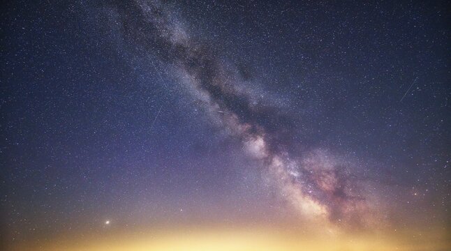 Milky Way in the cloudless starry sky, shooting stars