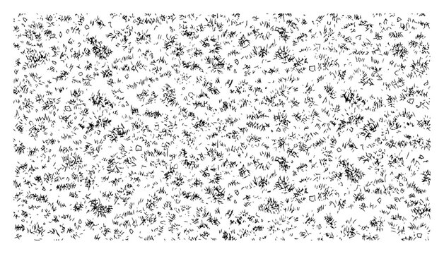Grass and vegetation texture with dense messy shrubs in hand drawn sketch style