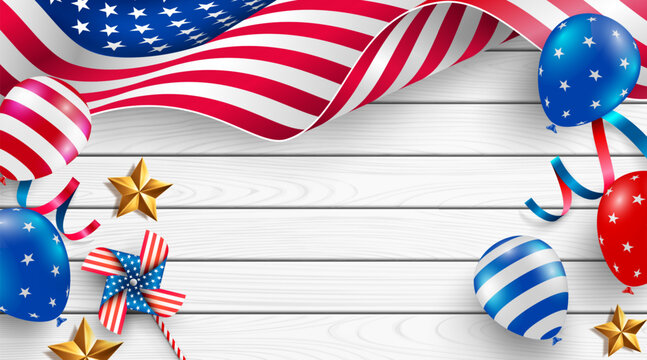4th of July blackguards template.USA independence day celebration with American flag.USA 4th of July promotion advertising banner template for Brochures,Poster or Banner.Vector illustration EPS 10