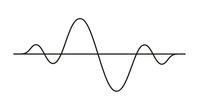 Simple black sine wave illustrating a continuous periodic function on an isolated white background.